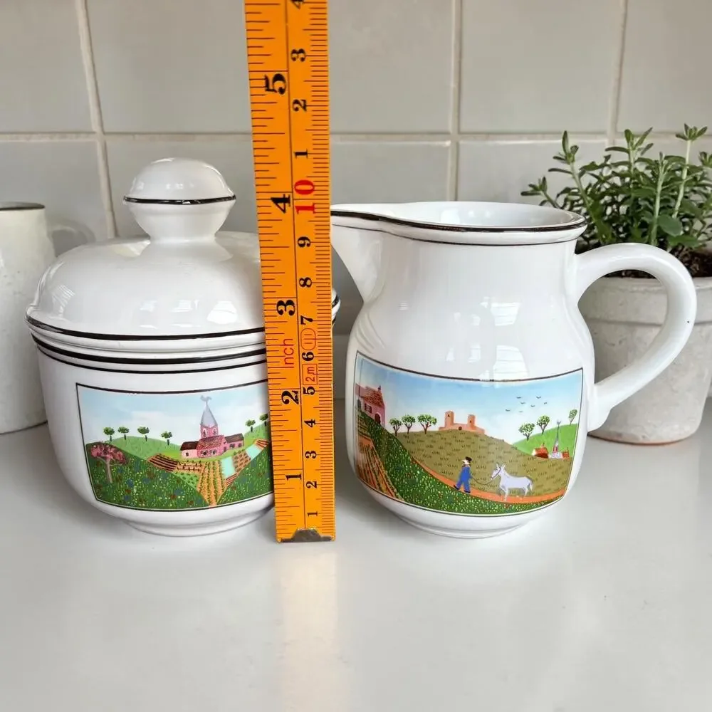 Villeroy & Boch Naif Creamer Sugar Bowl Set Country Farmhouse Village